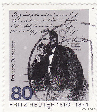 Фриц Рейтер (1810-1874), немецкий писатель 1985 год