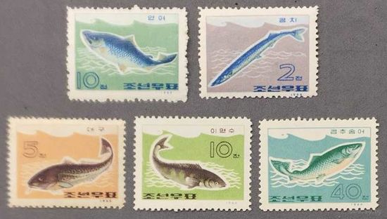 Северная Корея 1964г Рыбы