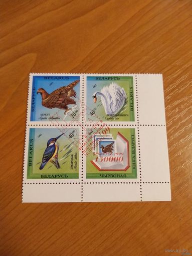 1999 Беларусь фауна угловой квартблок чистый клей MNH** (1-л1)