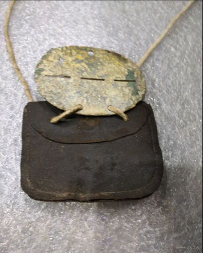 Жетон вермахта с чехольчиком и верёвкой
