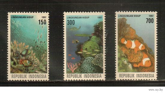 Индонезия-1997(Мих.1701-1703) , **  , Морская Фауна , Рыбы полная серия)