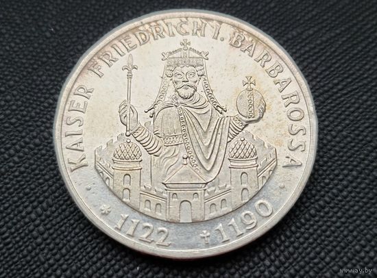 10 марок 1990 800 лет со дня смерти Фридриха I Барбаросса F ФРГ Серебро 15,5 грамма 625 пробы! ВОЗМОЖЕН ОБМЕН!