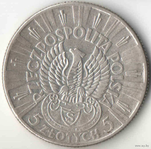 10 злотых 1934 г. Пилсудский, легион.