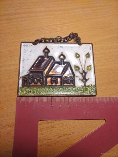Эмаль на меди клуазоне церковь