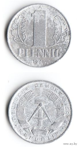 1 пфенниг ГДР 1964 года