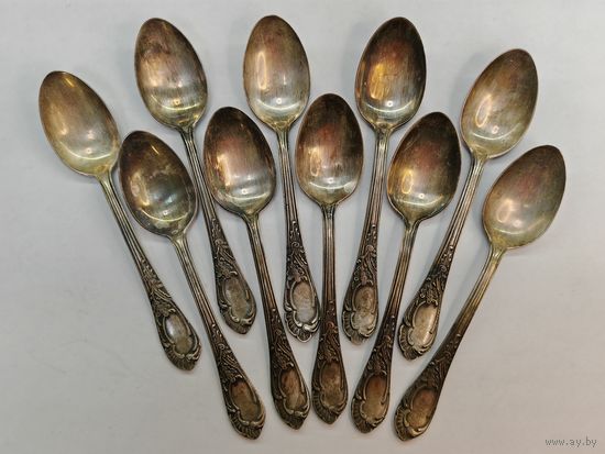 Ложка чайная мельхиор МНЦ. СССР. одним лотом 10 шт.