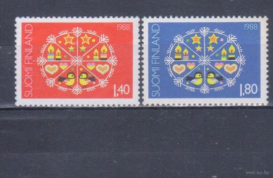 [1827] Финляндия 1988. Рождество.Новый Год. СЕРИЯ МН/MNH