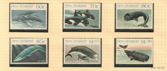 Новая Зеландия-1988(Мих.1056-1061) , ** , Морская фауна,Киты(полная серия)