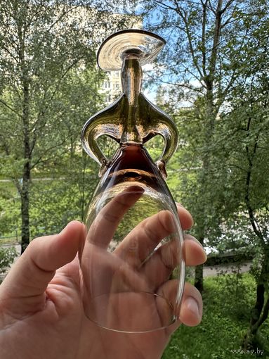 Бокал Барыня цветное стекло. Неман. Автор. В.С. Мурахвер 1964 г. СССР