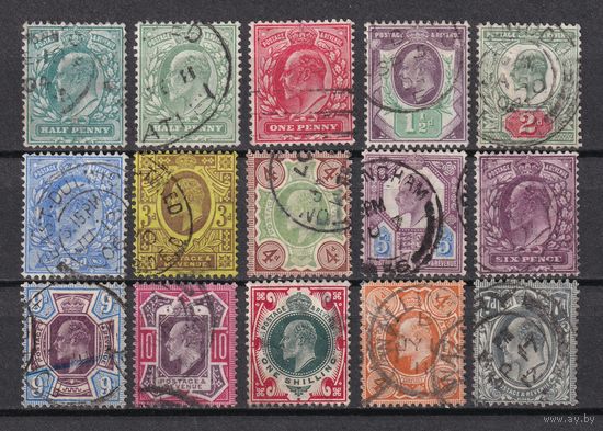 2.Br. Великобритания. Эдуард VII. Стандарт. 1902 - 10 гг. Mi.##102A-114A, 119A/120A.