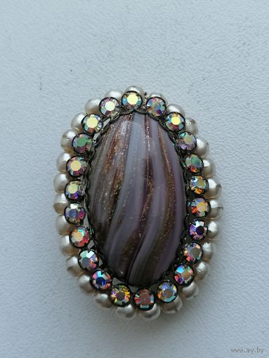 Брошь СССР, Глушенное стекло, торги с Рубля