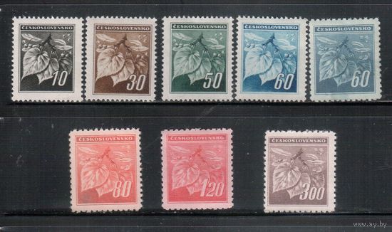 Чехословакия-1945,(Мих.424-431)  **  , Стандарт, Флора, Липа, 8 марок