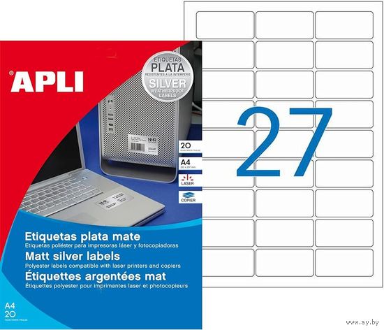 Набор этикеток APLI 10070 (серебристый)