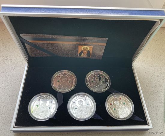 Комплект серебряных монет "Православные святые"