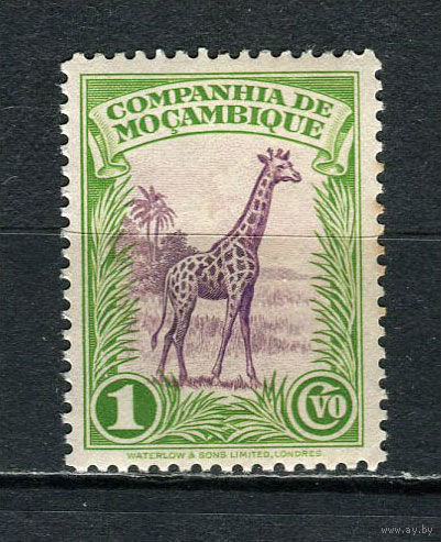 Португальские колонии - Мозамбик (Comp de Mocambique) - 1937 - Жираф 1С - (пятна на клее) - [Mi.201] - 1 марка. MNH.  (Лот 51GQ)-T41P10