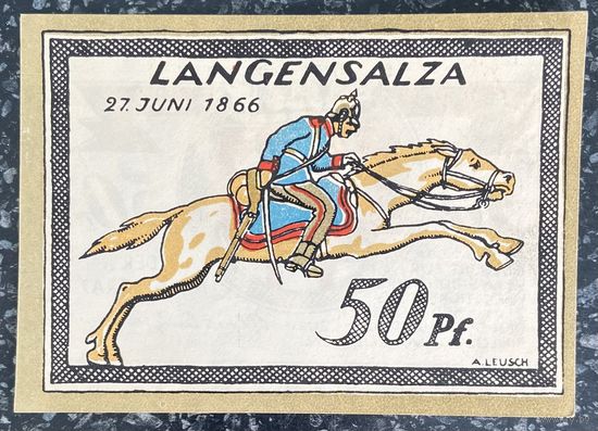 Нотгельд 50 пфеннигов 1921 год. Лангензальц. Веймарская республика