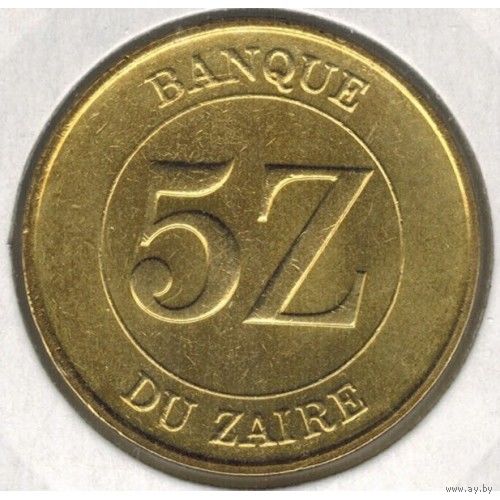 Заир 5 заиров, 1987 UNC