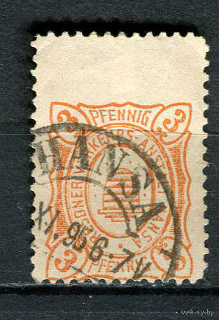 Германия - Дрезден (Ганза) - Местные марки - 1894/1900 - Пчелиный улей 3Pf - [Mi.108a] - 1 марка. Гашеная.  (Лот 76Dd)