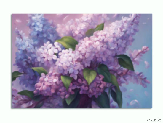 Открытка. Флора. Цветы. Сирень. Весна. Лето. С праздником! (чистая)
