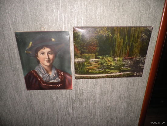 Фотопортрет,штамп Московское городское фотографическое объединение и фотокартина Крым,Никитский сад Виктория Регина фотостудия С.Ж.Г.С рубля.