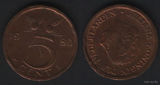 Нидерланды km181 5 центов 1980 год (_4