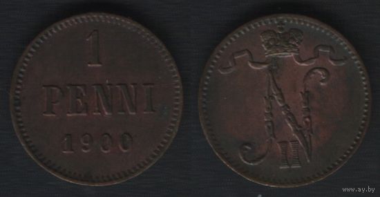 Финляндия _km13 1 пенни 1900 год (6873
