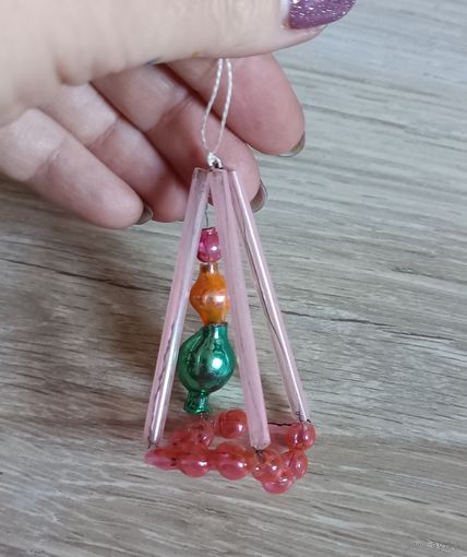 Елочные игрушки, стекло, стеклярус