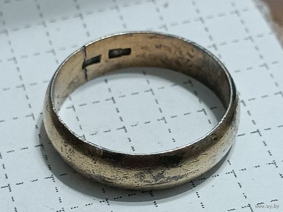 Кольцо серебряное, клеймо, 875 проба. Ag 4,52g , р-р 21. На реставрацию (4)