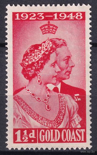 57.BrKS. Великобритания. Колонии. Золотой Берег. Серебряная свадьба Георга VI и Елизаветы. 1948 г. 1 1/2d. Mi.#132.