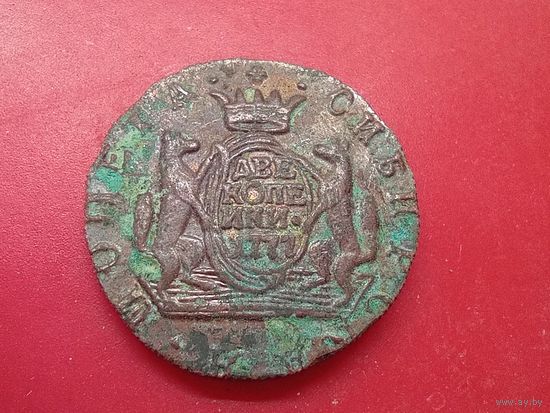 Сибирская монета две копейки 1777 год КМ.Копия,соответствие,медь.Не Китай!
