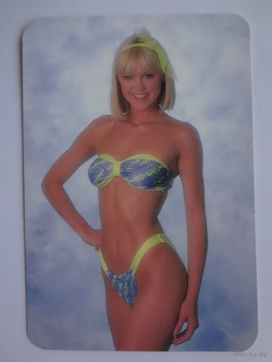 Календарик 1990 г. В желто-сером.