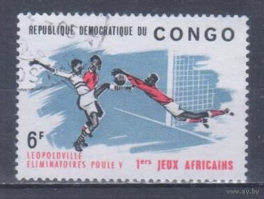 [11] Конго 1965. Спорт.Футбол. Гашеная марка.