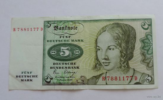5 марок 1980 г. ФРГ