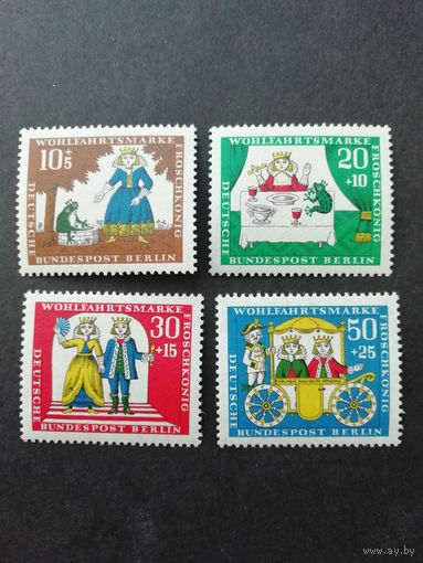 Западный Берлин 1966 серия марок "Сказки братьев Гримм" (чистые**) Mi.295-298 каталог 1.40 евро