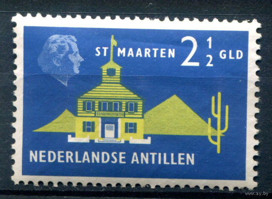 Нидерландские Антильские острова - 1958/59г. - ландшафты, архитектура, 2 1/2 G - 1 марка - MH с пожелтением [Mi 84]. #3-WB-93-A-1