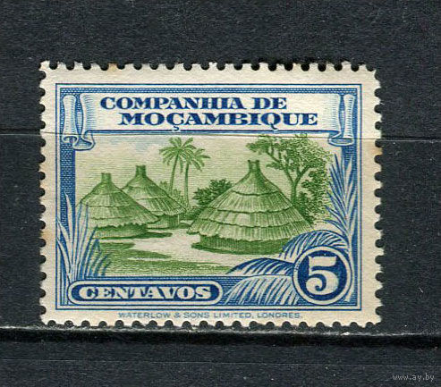 Португальские колонии - Мозамбик (Comp de Mocambique) - 1937 - Соломенные хижины 5С - (пятна на клее) - [Mi.202] - 1 марка. MNH.  (Лот 52GQ)-T41P10