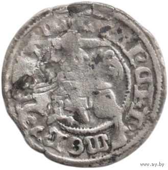 Великое Княжество Литовское, Русское и Жемайтское и Иных Земель. 1 полугрош (паўгрош) 1502 - 1506 гг. Готический тип. Серебро. Пагоня.