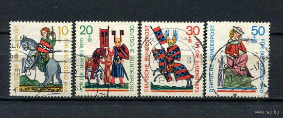 ФРГ - 1970 - Средневековые певцы - [Mi. 612-615] - полная серия - 4 марки. Гашеные.  (Лот 44BM)