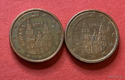 Испания, 1 евроцент, 2003,05 г.