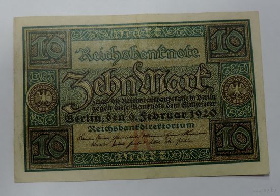 10 марок 1920г. Германия.