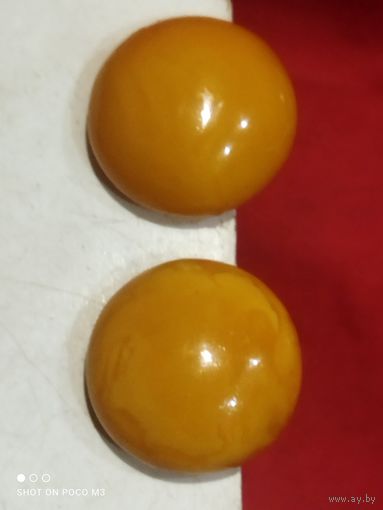 Серьги,клипсы,Позолота,янтарь,клейма, СССР