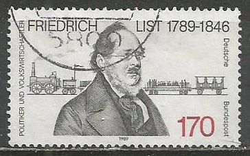 ФРГ. 200 лет со дня рождения Фридриха Листа. Политик. 1989г. Mi#1429.