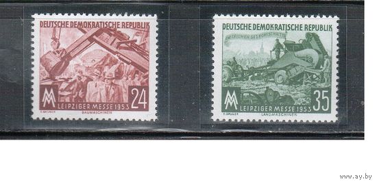 ГДР-1953,(Мих.380-381)   **  , Лейпцигская ярмарка (полная серия)