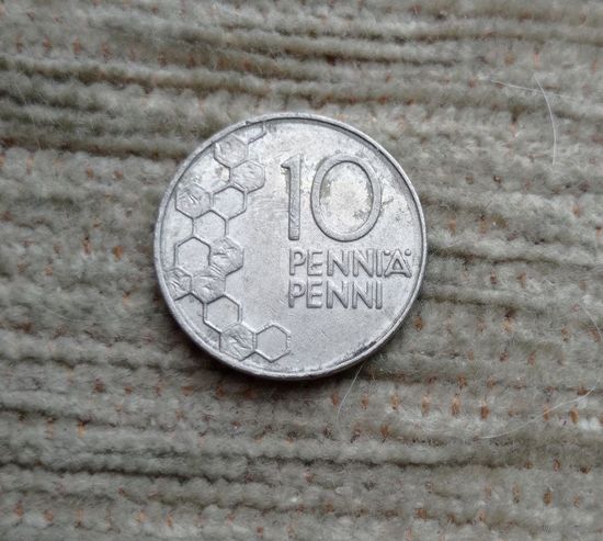 Werty71 Финляндия 10 пенни 1990 Соты Пчела