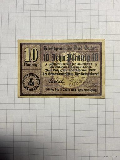 Нотгельд 10 пфеннигов 1921 год. -2112