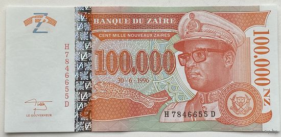 Заир 100000 заир 1996 г.