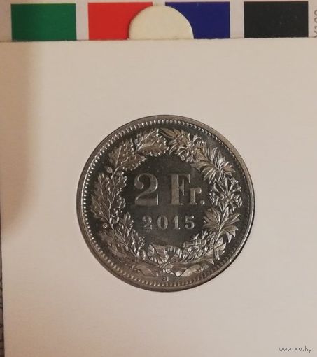 Швейцария 2 франка 2015 B. в холдере