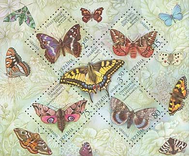 Украина 2004. Бабочки блок (321)