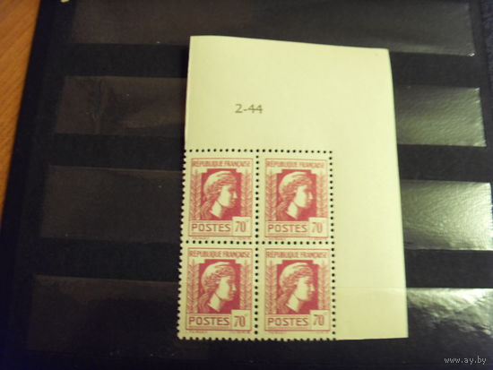 1944 квартблок Франции с выходными данными MNH** Марианна (5-10)