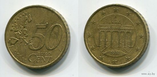 Германия. 50 евроцентов (2002, буква J)